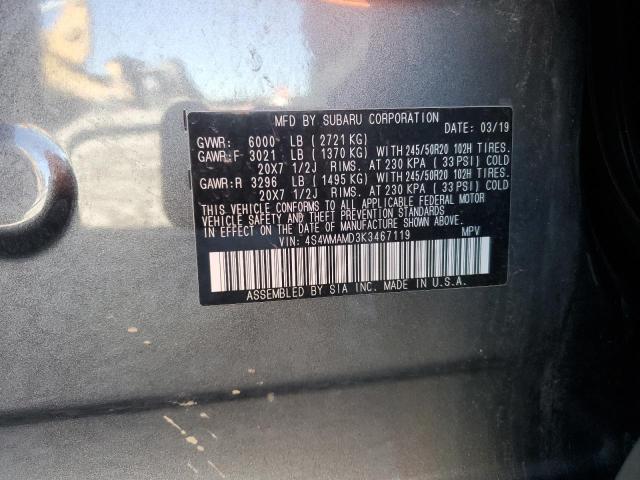 Photo 14 from auction – 2019 SUBARU ASCENT LIM with VIN 4S4WMAMD3K3467119