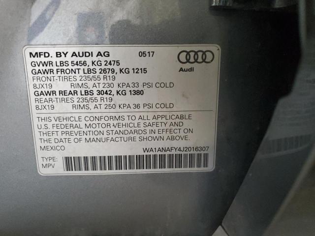 Photo 14 from auction – 2018 AUDI Q5 PREMIUM with VIN WA1ANAFY4J2016307