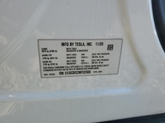 Photo 14 from auction – 2021 TESLA MODEL X with VIN 5YJXCDE22MF322606
