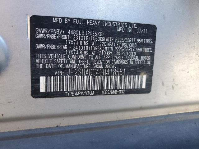 Photo 14 from auction – 2012 SUBARU FORESTER 2 with VIN JF2SHADC4CH418581