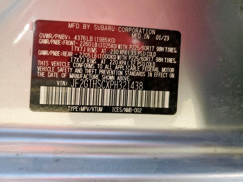 Photo 14 from auction – 2023 SUBARU CROSSTREK with VIN JF2GTHSCXPH321438