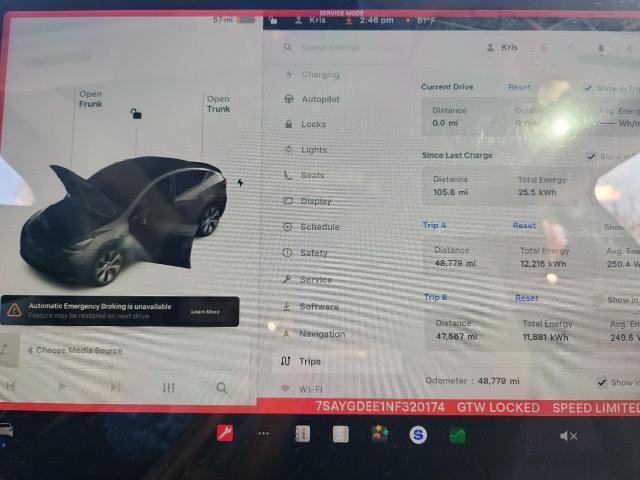 Photo 9 from auction – 2022 TESLA MODEL Y with VIN 7SAYGDEE1NF320174