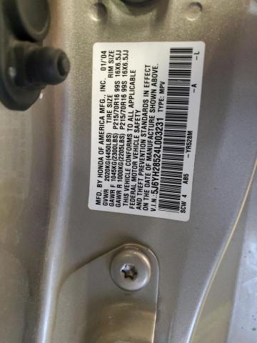 Photo 14 from auction – 2004 HONDA ELEMENT EX with VIN 5J6YH28524L003231