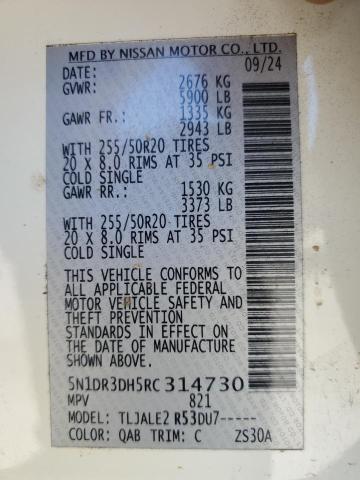 Photo 14 from auction – 2024 NISSAN PATHFINDER with VIN 5N1DR3DH5RC314730