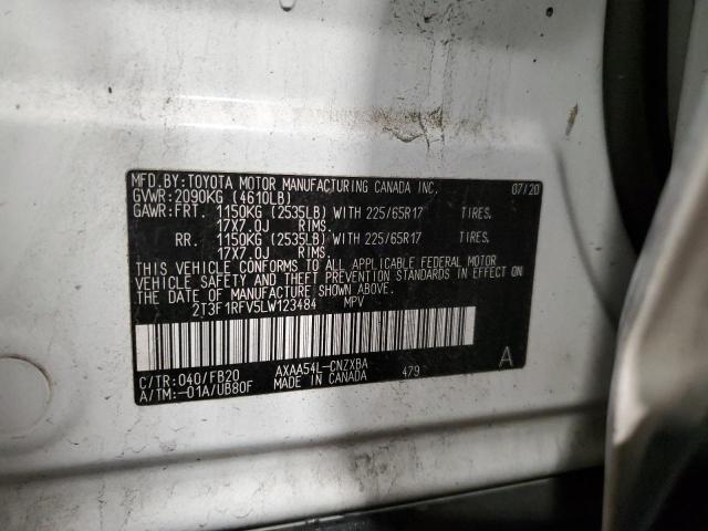 Photo 14 from auction – 2020 TOYOTA RAV4 LE with VIN 2T3F1RFV5LW123484