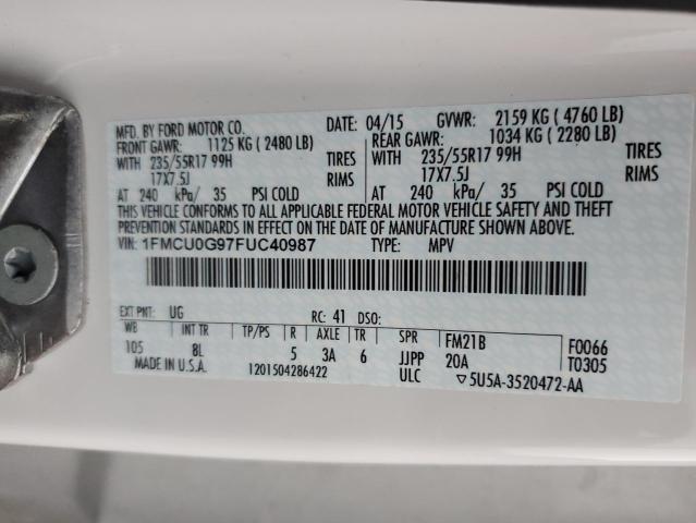 صورة رقم 14 من المزاد - 2015 FORD ESCAPE SE مع VIN 1FMCU0G97FUC40987