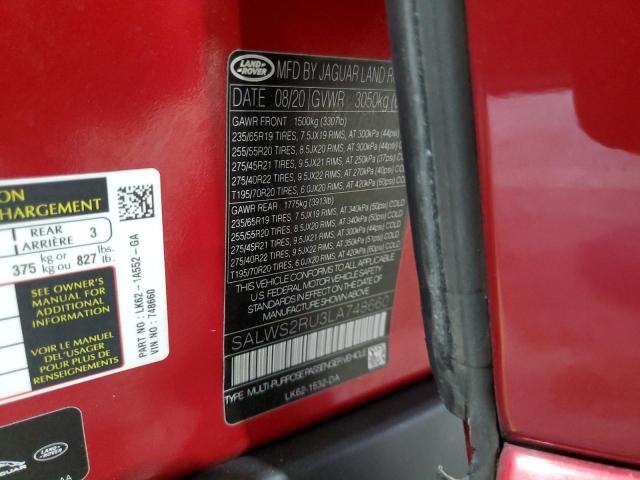 Photo 14 from auction – 2020 LAND ROVER RANGE ROVE with VIN SALWS2RU3LA748660