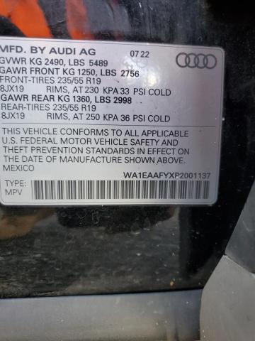 Photo 14 from auction – 2023 AUDI Q5 PREMIUM with VIN WA1EAAFYXP2001137
