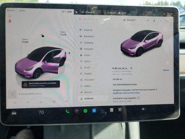 Photo 9 from auction – 2025 TESLA MODEL Y with VIN 7SAYGDEE9SF244389