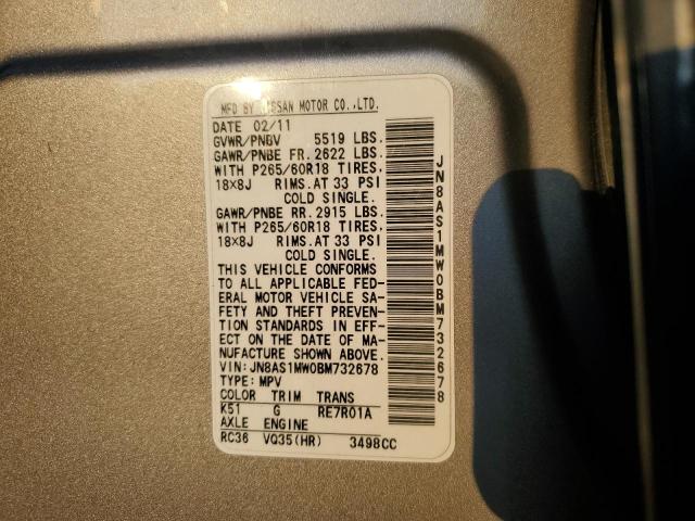 Photo 14 from auction – 2011 INFINITI FX35 with VIN JN8AS1MW0BM732678