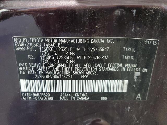 Photo 14 from auction – 2016 TOYOTA RAV4 LE with VIN 2T3BFREV9GW414724