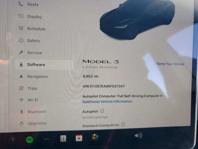 Photo 9 from auction – 2025 TESLA MODEL 3 with VIN 5YJ3E1EA9SF037347