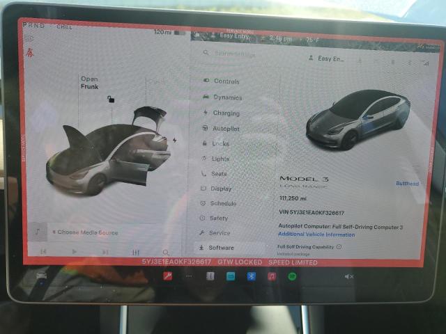 Photo 9 from auction – 2019 TESLA MODEL 3 with VIN 5YJ3E1EA0KF326617
