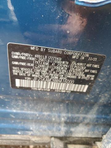 Photo 14 from auction – 2022 SUBARU FORESTER W with VIN JF2SKAMC8NH416000