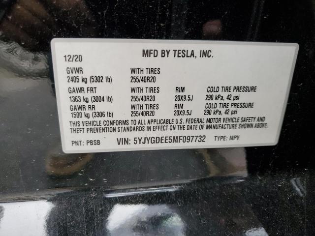Photo 14 from auction – 2021 TESLA MODEL Y with VIN 5YJYGDEE5MF097732