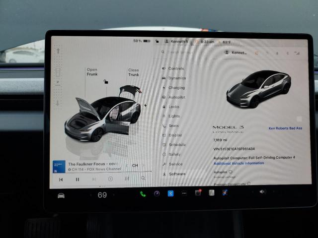 Photo 9 from auction – 2025 TESLA MODEL 3 with VIN 5YJ3E1EA1SF981434