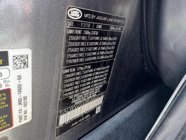 Photo 10 from auction – 2019 LAND ROVER RANGE ROVE with VIN SALWV2SV9KA422192