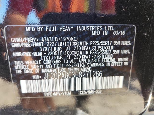 Photo 14 from auction – 2016 SUBARU CROSSTREK with VIN JF2GPABC3G8271266