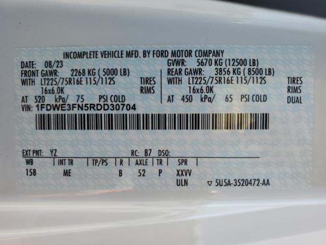 Photo 10 from auction – 2024 FORD E350 SUPER with VIN 1FDWE3FN5RDD30704