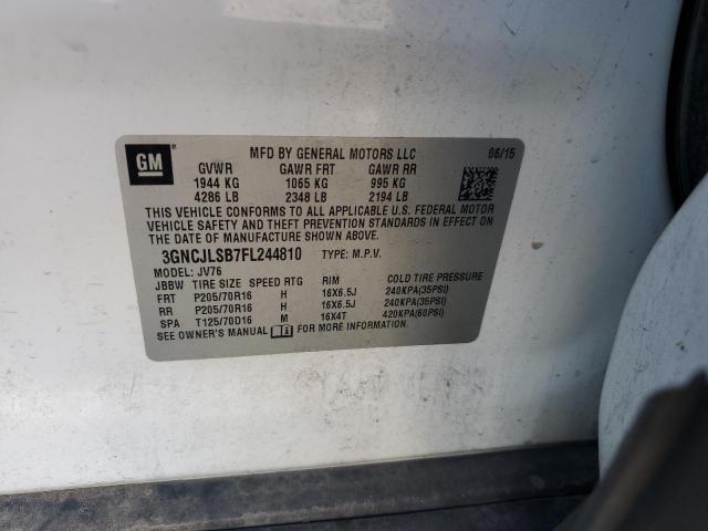 Photo 14 from auction – 2015 CHEVROLET TRAX 1LT with VIN 3GNCJLSB7FL244810