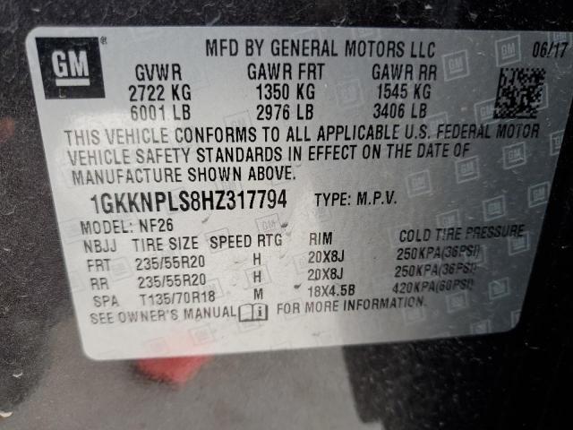 Photo 14 from auction – 2017 GMC ACADIA DEN with VIN 1GKKNPLS8HZ317794