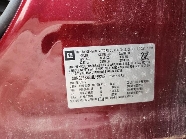 Photo 14 from auction – 2017 CHEVROLET TRAX 1LT with VIN 3GNCJPSB3HL165239