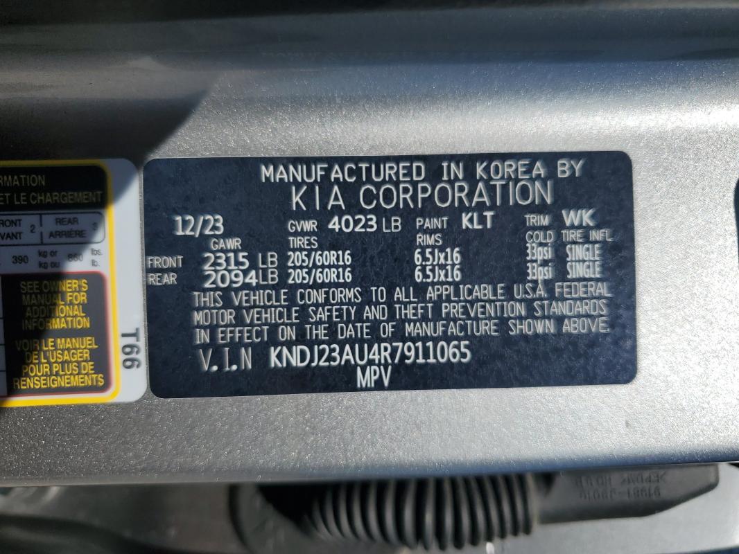 Photo 14 from auction – 2024 KIA SOUL LX with VIN KNDJ23AU4R7911065