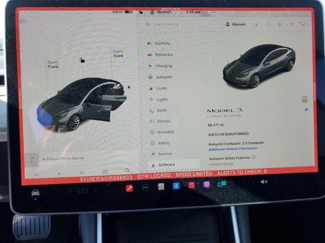Photo 9 from auction – 2018 TESLA MODEL 3 with VIN 5YJ3E1EA0JF046923