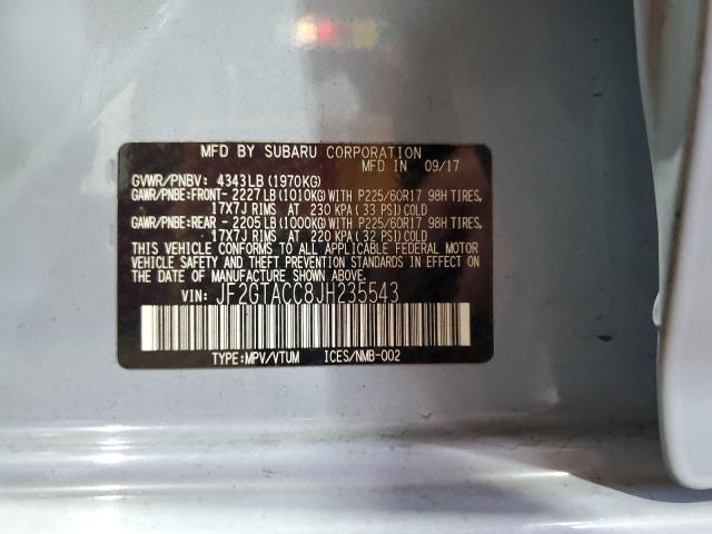 Photo 14 from auction – 2018 SUBARU CROSSTREK with VIN JF2GTACC8JH235543