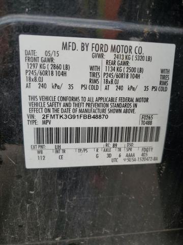 Photo 14 from auction – 2015 FORD EDGE SE with VIN 2FMTK3G91FBB48870
