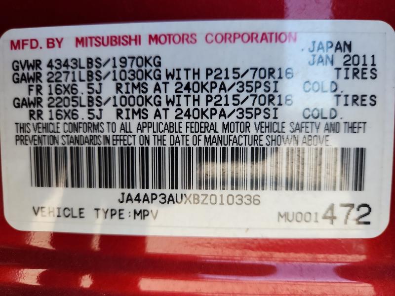 Photo 14 from auction – 2011 MITSUBISHI OUTLANDER with VIN JA4AP3AUXBZ010336