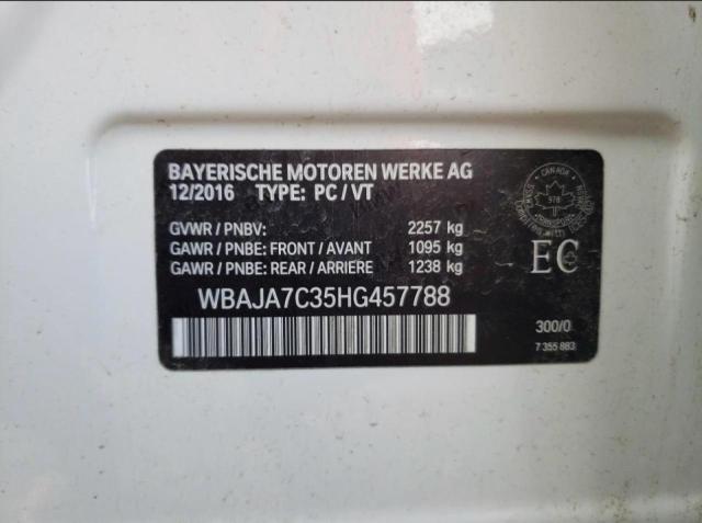 Photo 10 from auction – 2017 BMW 530 XI with VIN WBAJA7C35HG457788