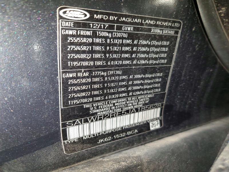 Снимка 14 от търг – 2018 LAND ROVER RANGE ROVER SPORT с VIN SALWR2RE5JA185628