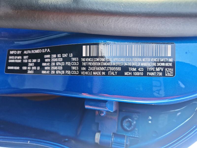 Снимка 14 от търг – 2018 ALFA ROMEO STELVIO с VIN ZASFAKNN7J7B95389