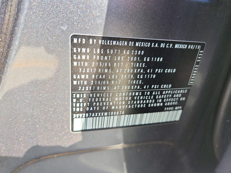Снимка 14 от търг – 2019 VOLKSWAGEN TIGUAN с VIN 3VV2B7AXXKM199874