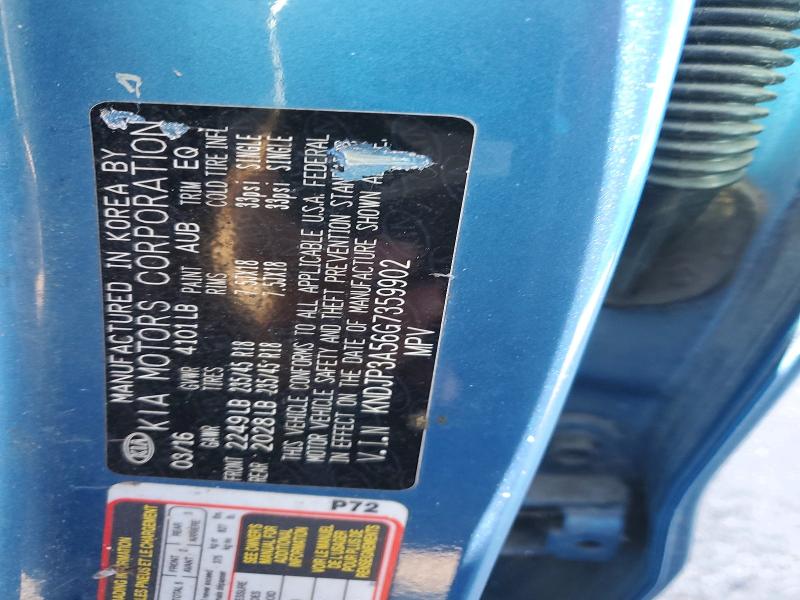 Photo 14 from auction – 2016 KIA SOUL with VIN KNDJP3A56G7359902