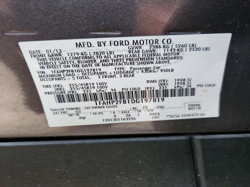 Zdjęcie 14 z aukcji – 2013 FORD TAURUS z VIN 1FAHP2F81DG197819