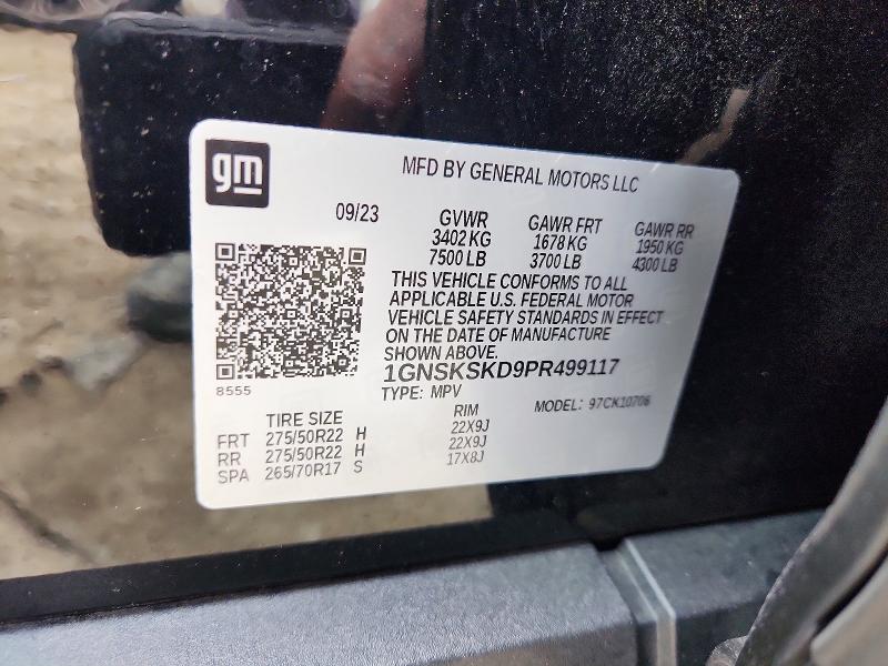 Снимка 14 от търг – 2023 CHEVROLET TAHOE с VIN 1GNSKSKD9PR499117