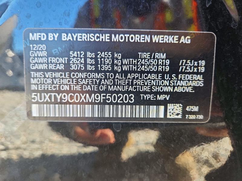 Снимка 14 от търг – 2021 BMW X3 с VIN 5UXTY9C0XM9F50203