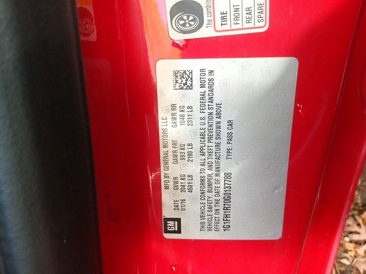 Снимка 10 от търг – 2016 CHEVROLET CAMARO с VIN 1G1FH1R70G0137788
