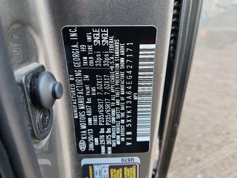 Снимка 14 от търг – 2014 KIA SORENTO с VIN 5XYKT3A64EG427171
