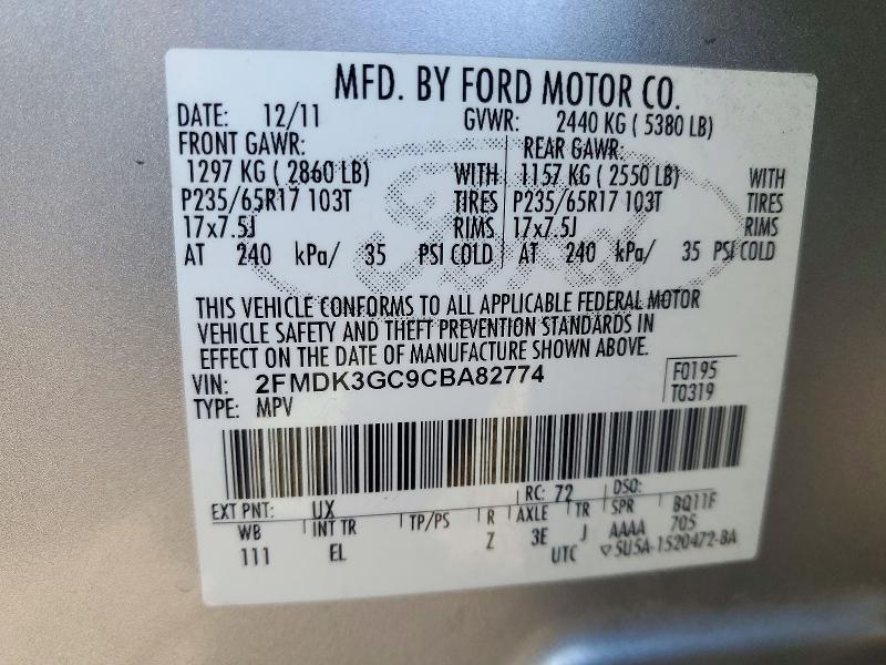 Zdjęcie 14 z aukcji – 2012 FORD EDGE z VIN 2FMDK3GC9CBA82774
