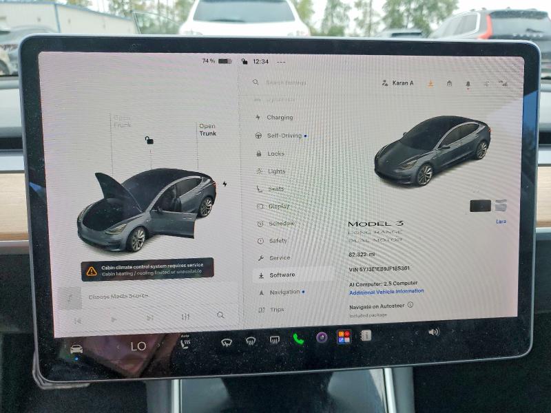 Photo 9 from auction – 2018 TESLA MODEL 3 with VIN 5YJ3E1EB9JF185361