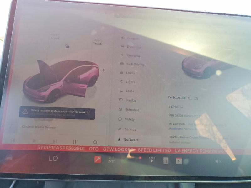 Снимка 9 от търг – 2023 TESLA MODEL 3 с VIN 5YJ3E1EA5PF552501