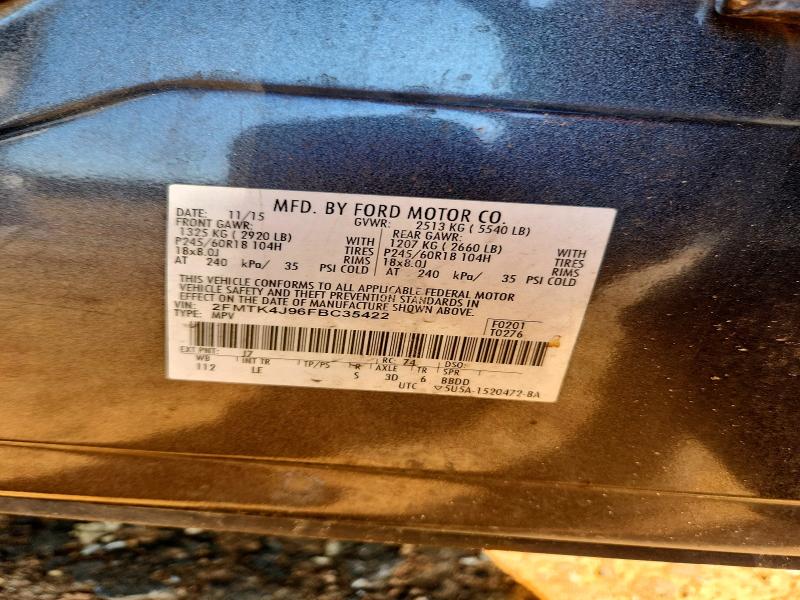 Photo 14 from auction – 2015 FORD EDGE with VIN 2FMTK4J96FBC35422