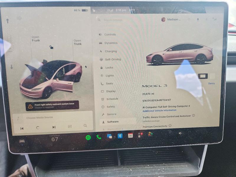 Снимка 9 от търг – 2024 TESLA MODEL 3 с VIN 5YJ3E1EA4RF724147