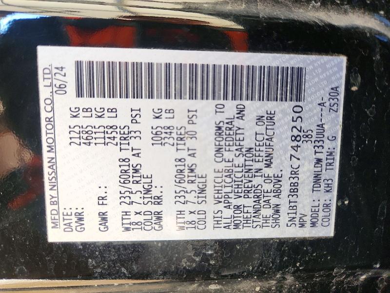 Photo 14 from auction – 2024 NISSAN ROGUE with VIN 5N1BT3BB3RC748250