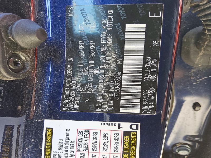 Photo 14 from auction – 2019 TOYOTA 4RUNNER with VIN JTEBU5JR3K5630961
