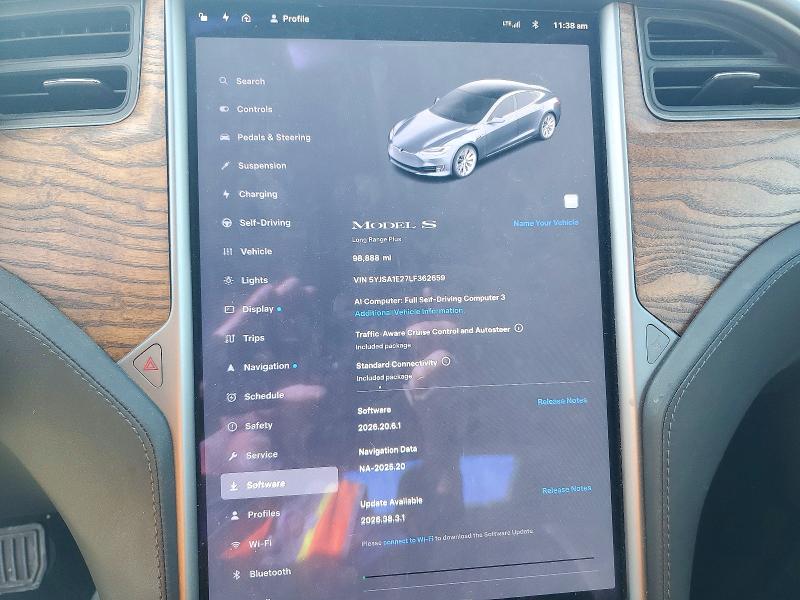 Снимка 9 от търг – 2020 TESLA MODEL S с VIN 5YJSA1E27LF362659