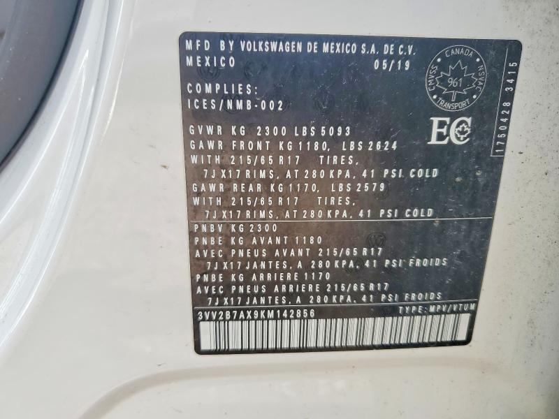 Снимка 14 от търг – 2019 VOLKSWAGEN TIGUAN с VIN 3VV2B7AX9KM142856
